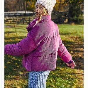 Free People Cord Weekender Puffer Jacket, XS